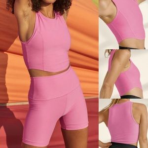 Cropped pink athletic tank